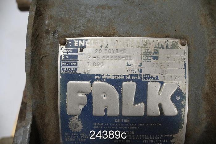 Used Falk 2050-Y1B Parallel Shaft Gear Reducer, 7.538 Ratio #24389