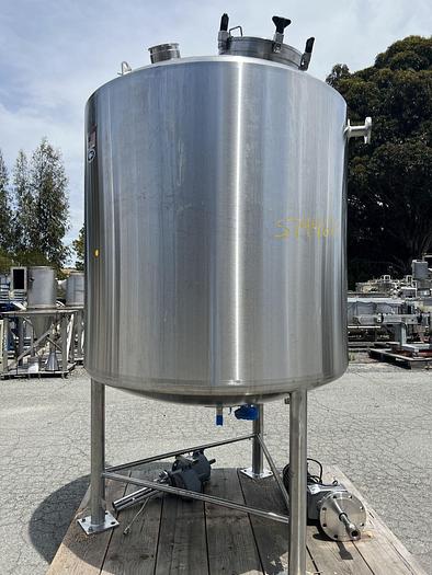 Used Tank, 740 Gallon, 316L Stainless Steel, Jacketed, Agitated, 10 PSI, T&C Stainless #L744627