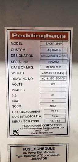 Used 2016 Peddinghaus SACM-1250/A