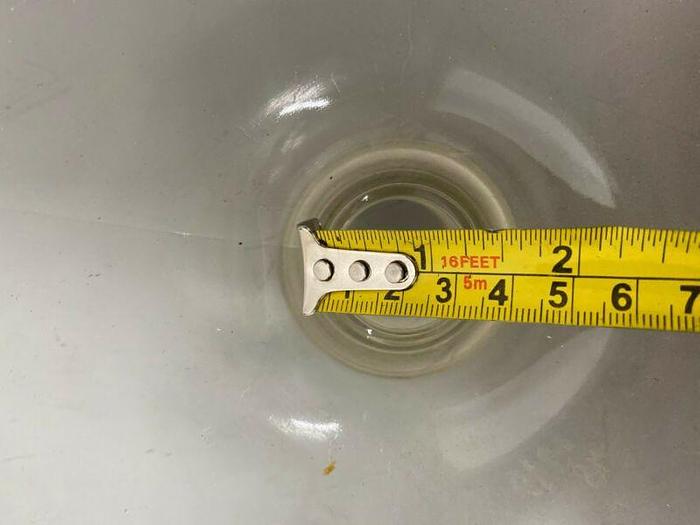 Used 12" Diameter Glass Laboratory Top w/ 2" OD Opening