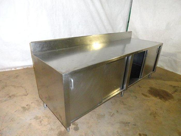Used Stainless Steel Table with Under Cabinets; 8'L x 30"W