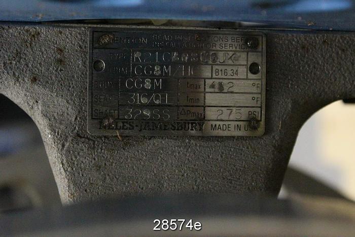 Used Neles Jamesbury R21CB088CCJK Vball Valve, 8", CG8M Body #28574