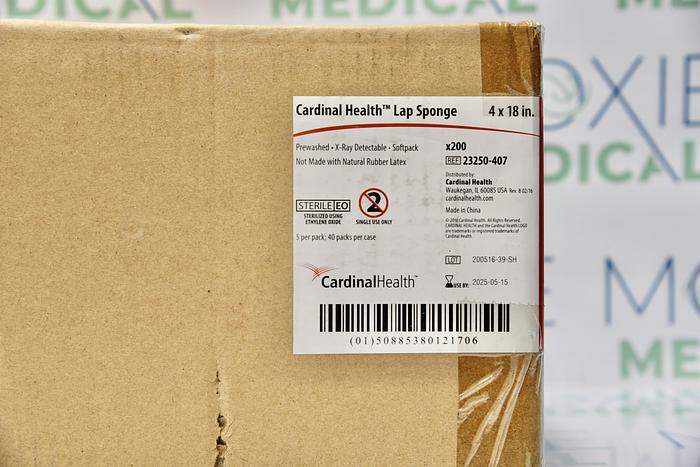 Cardinal Health 23250-407 - SPONGE, LAP, 4X18", NO RINGS, STERILE, 5EA/PK, 200 EA/CS, 40 PK/CS
