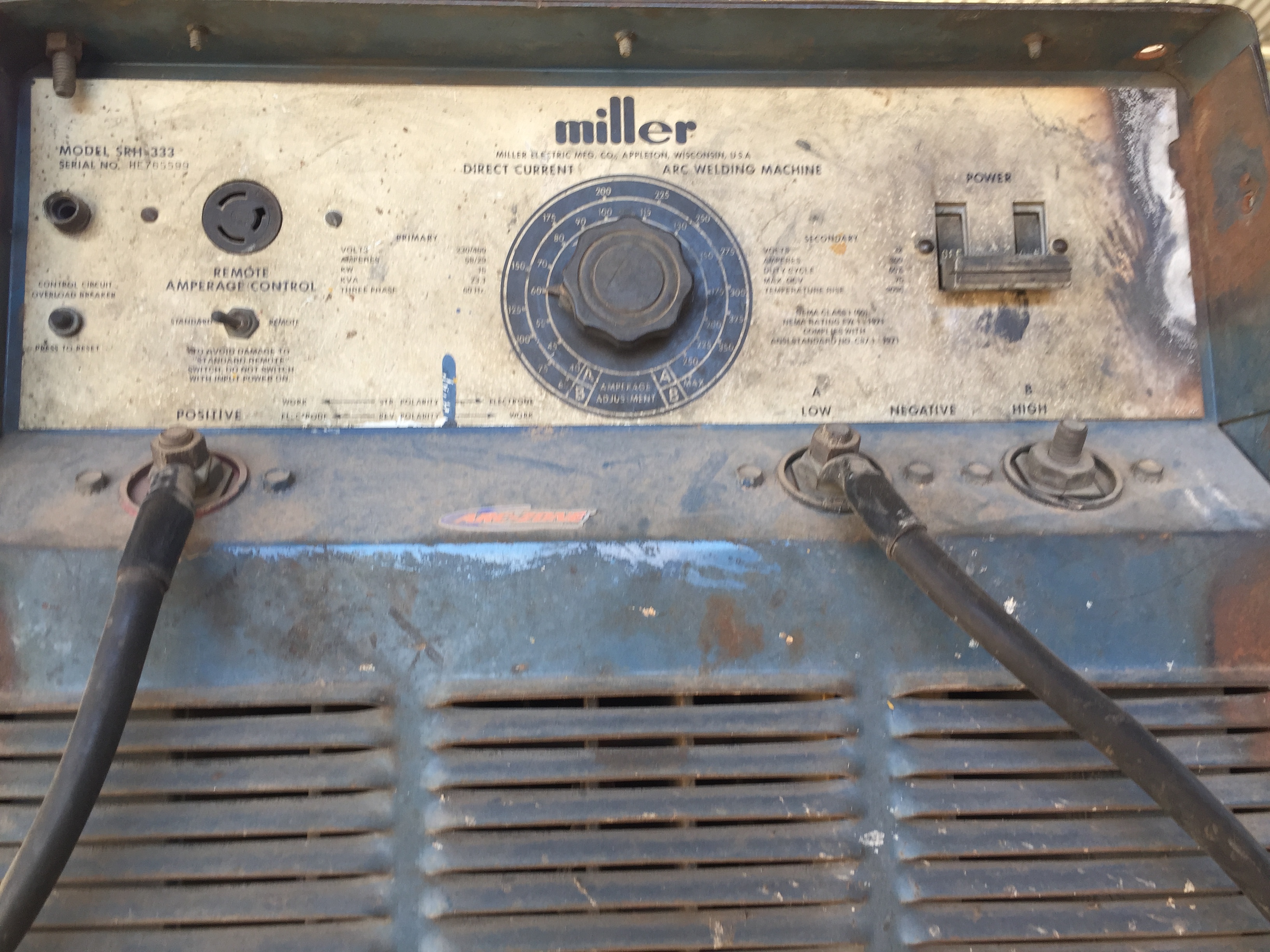 Used 300 Amp. Miller Mdl. SRH-333 DC Welder
