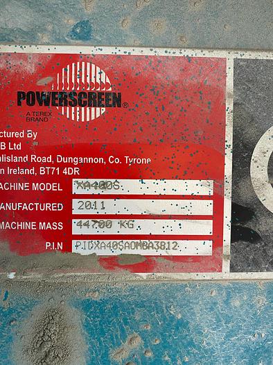 Used 2011 2011 Powerscreen Crusher XA400S AC400S