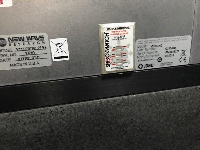 Used Newwave Research Accuscribe 2150 Laser Scribe System - Auto production model