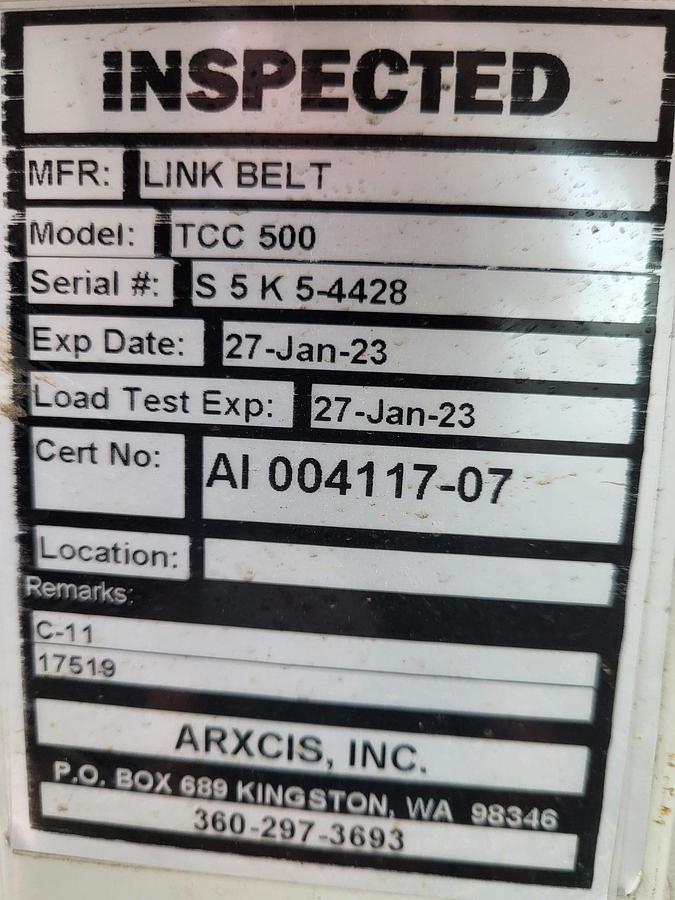 Used 2015 Link Belt TCC 500 (SOLD)