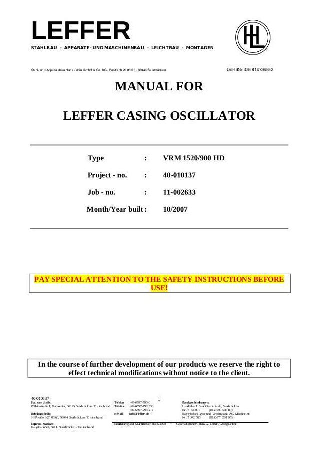 Leffer VRM 1520/900 HD
