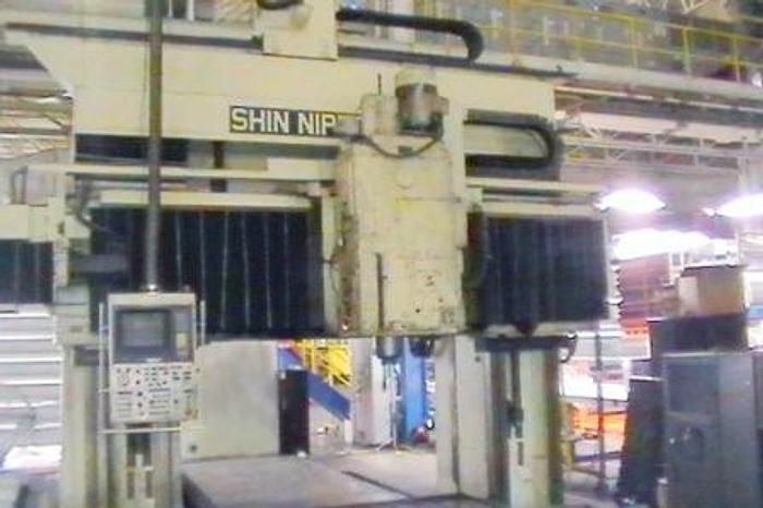 Used 1985 Shin Nippon Koki HF-4PK Gantry Mill | 157 X 79 X 51,157 X 79 TABLE,33,000 LB LOAD,FANUC 12M