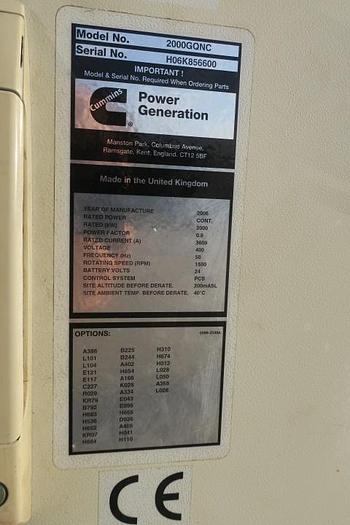 Used 2006 Cummins QSV91 - 2000 KWe