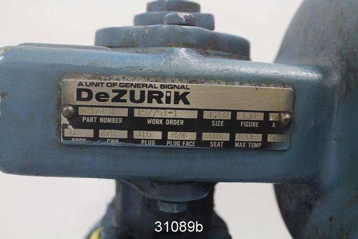 Used Dezurik 9217481 1.5" Control Plug Valve #31089