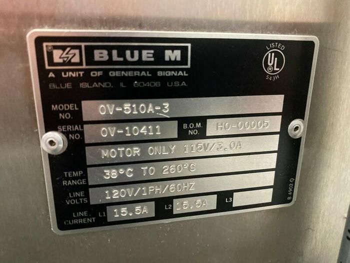 Used Lindberg Blue M OV-510A-3 Stabil-Therm Electric Oven w/ Pro-Tronix II Controller