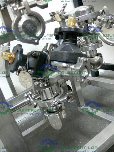 Used Sartorius HU12U71-3058M F-1748 Asepco + ITT PureFlo Filtration Skid w/ Valves