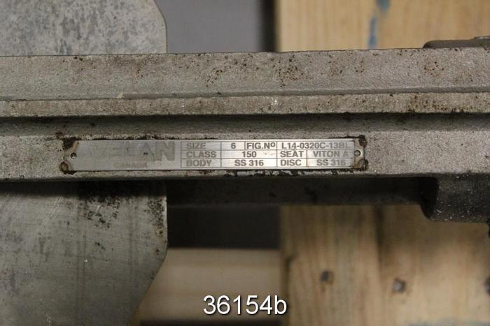 Used Velan 6" Hand Operated Knife Gate Valve, L14-0320C-13BL #36154