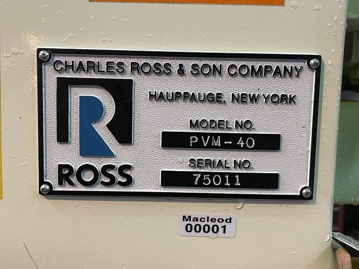 Used 40 GALLON ROSS VERSAMIX - MODEL PVM-40 - S/S