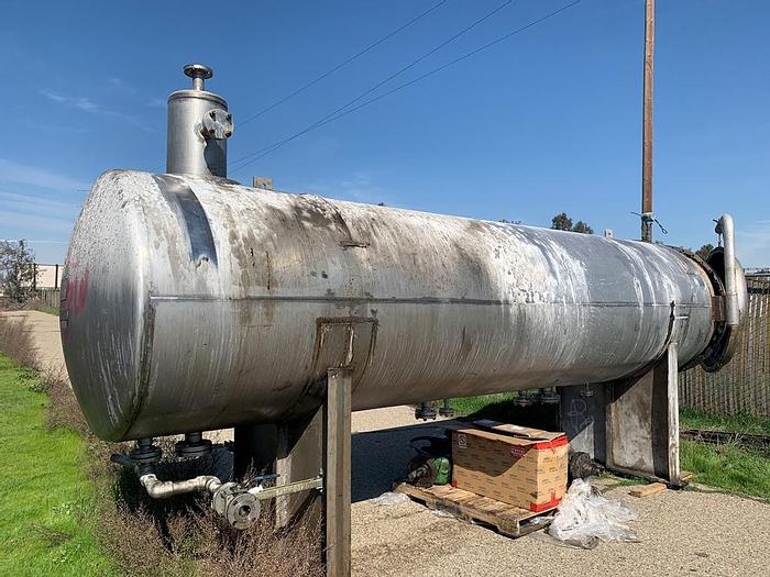 Used Tank, 1,500 Gallon, S/st, 4' x 18', 25 PSI, Coalescer Tank #S743658