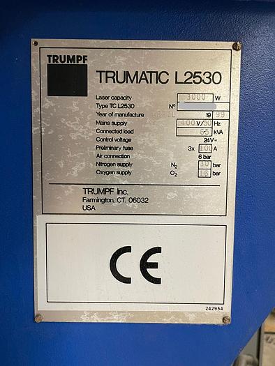 Used 1999 TRUMPF Trumatic L2530 3KW