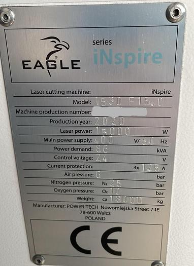 Used 2020 EAGLE iNSPIRE 1530 15KW with crane master extended