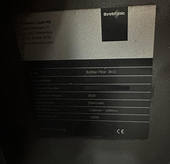 Used 2020 Bystronic Bystar Fiber 3015 12KW