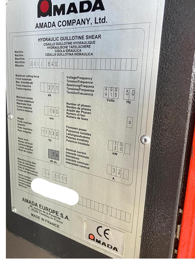 Used 2010 AMADA GX II 840