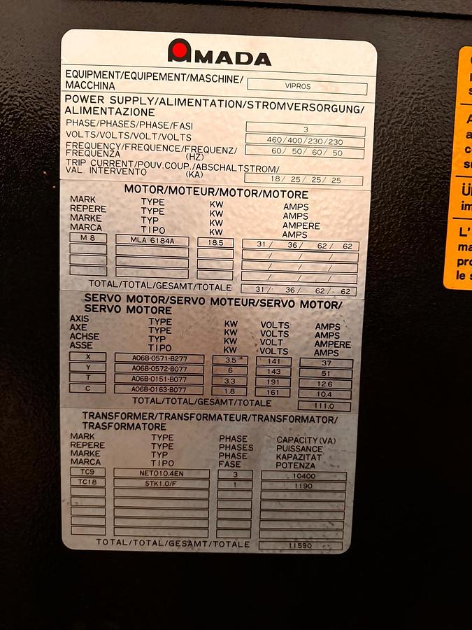 Used 2004 AMADA VIPROS 368 Queen