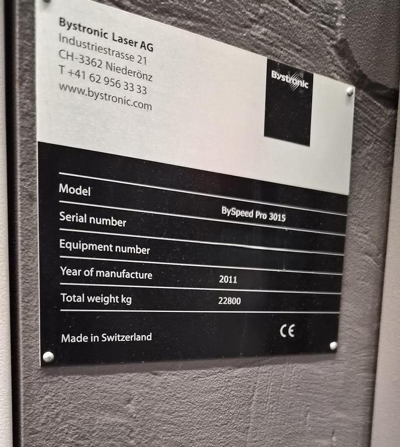 Used 2011 BYSTRONIC Byspeed Pro 3015 4.4KW