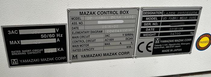 Used 2015 MAZAK 3D Fabrigear 220 MKII