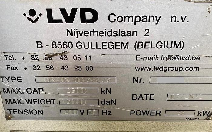 Used 2012 LVD ORION PLUS 3015 2.5KW