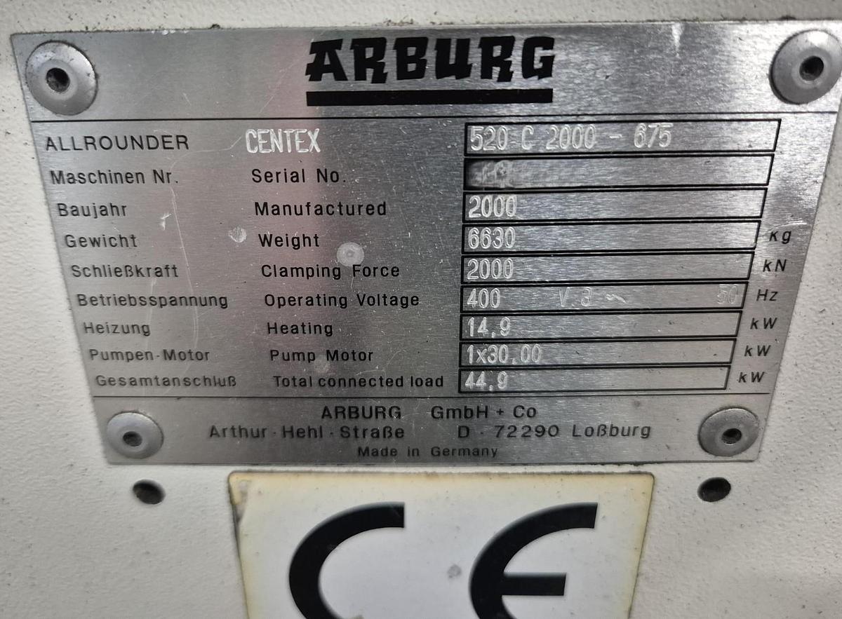Used 2000 ARBURG 520C 2000-675
