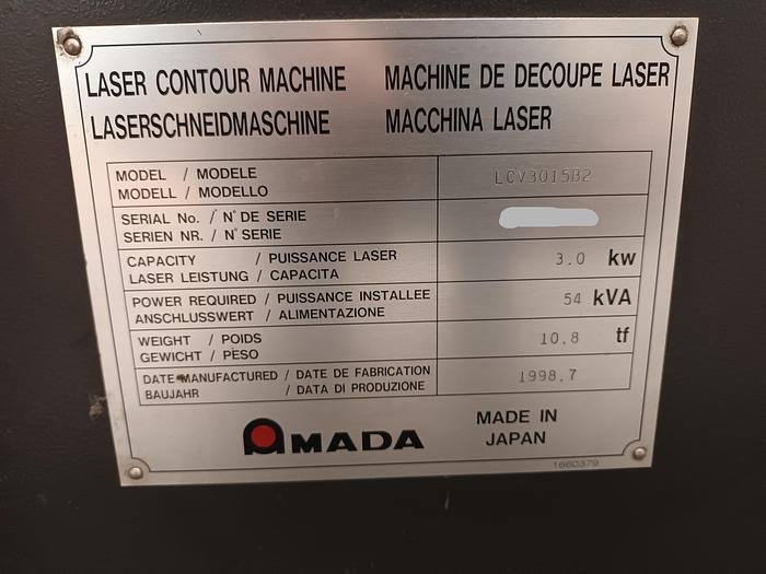 Used 1998 AMADA LCV3015 3KW + automation/storage