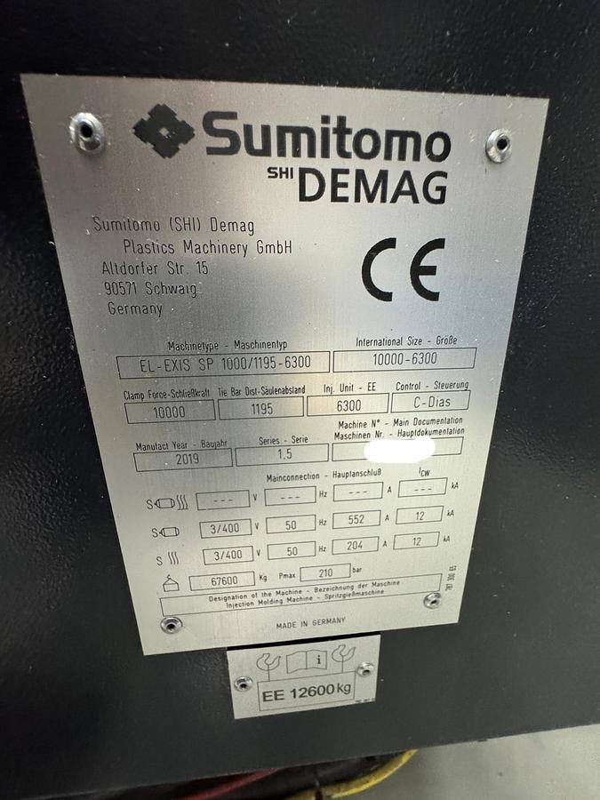 Used 2019 Sumitomo (SHI) Demag EL-EXIS SP 1000/1195-6300
