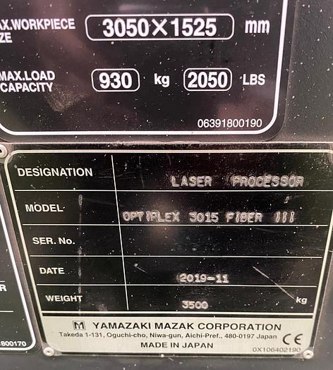 Used 2020 MAZAK Optiplex 3015 Fiber III 8KW