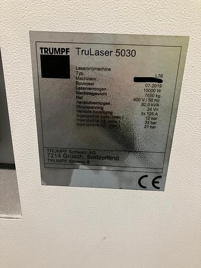 Used 2019 TRUMPF Trulaser 5030 Fiber L76 10KW + Liftmaster + Trustore
