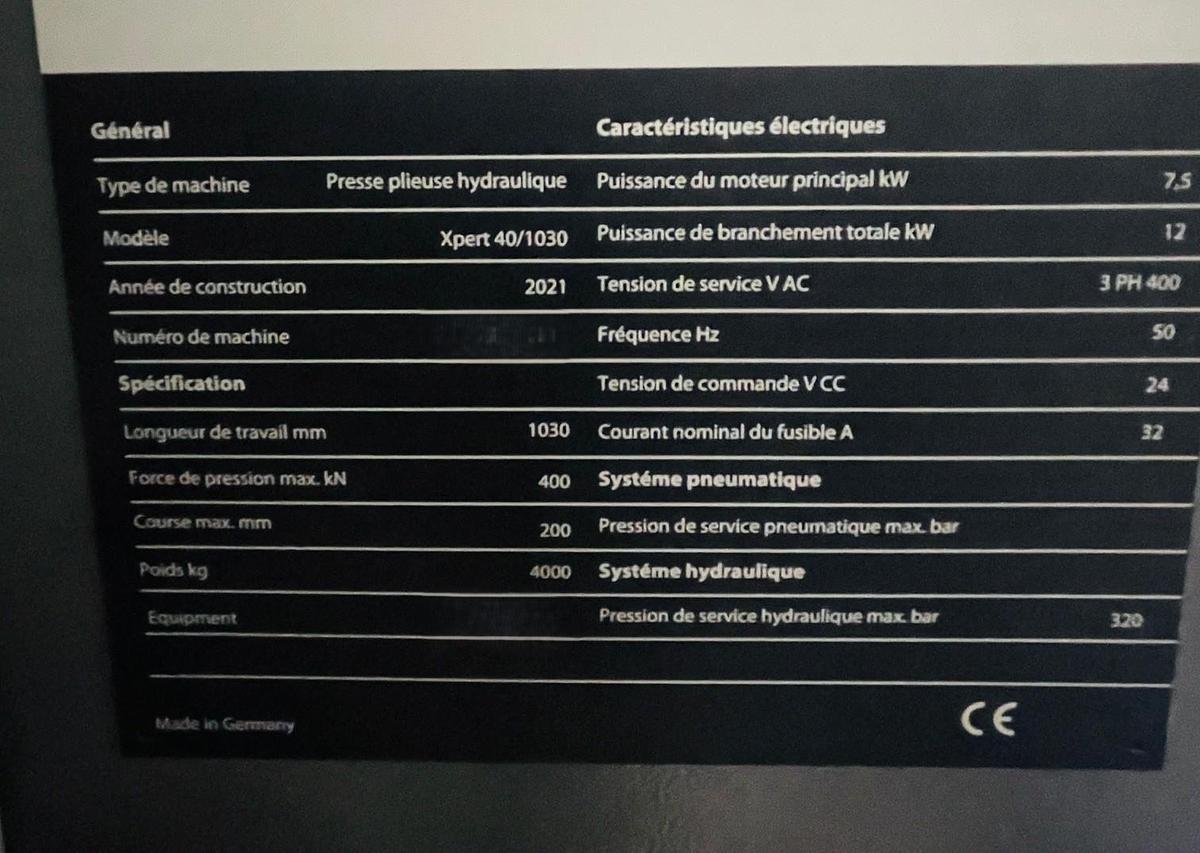 Used 2021 BYSTRONIC Xpert 40/1030 + MBR (Robot)