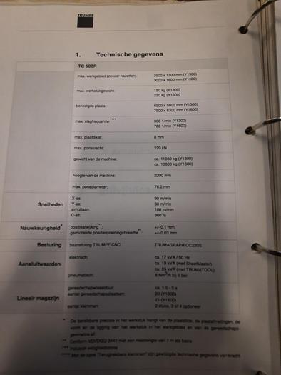 Used 1999 TRUMPF Trumatic 500R