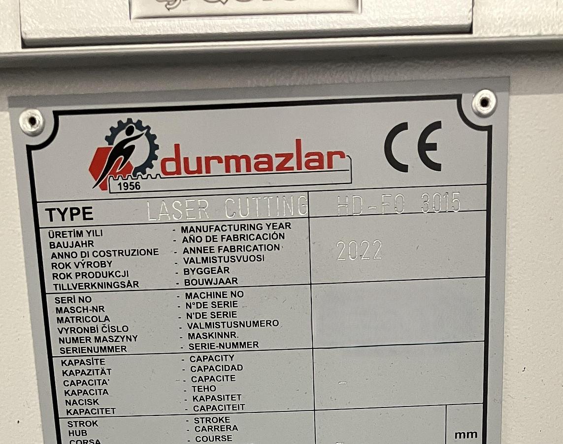 Used 2022 DURMA HD-FO ST 3015 4KW