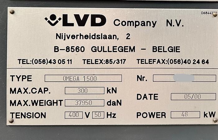 Used 2000 LVD Omega 1500