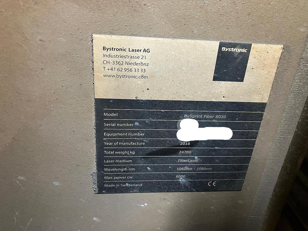 Used 2016 Bystronic BySprint Fiber 8020