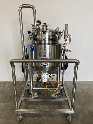 Used T&C  100 Liter Stainless Steel 45 PSI Jacketed Reactor w/ Agitator & Load Cells