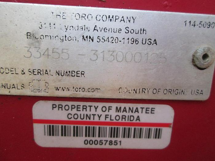 Used Toro reel mower, 5 gang with hydraulic lift 33455