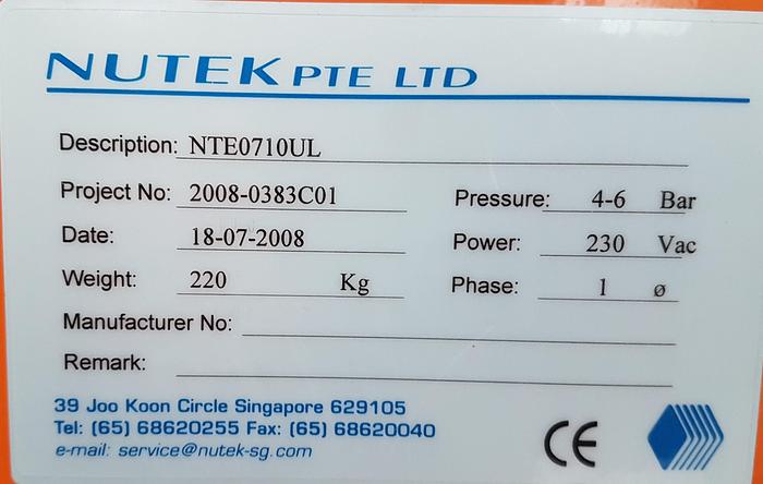 Used 2008 Nutek NTE 0710 UL