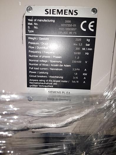 Used 2000 Siemens Siplace 80 F5