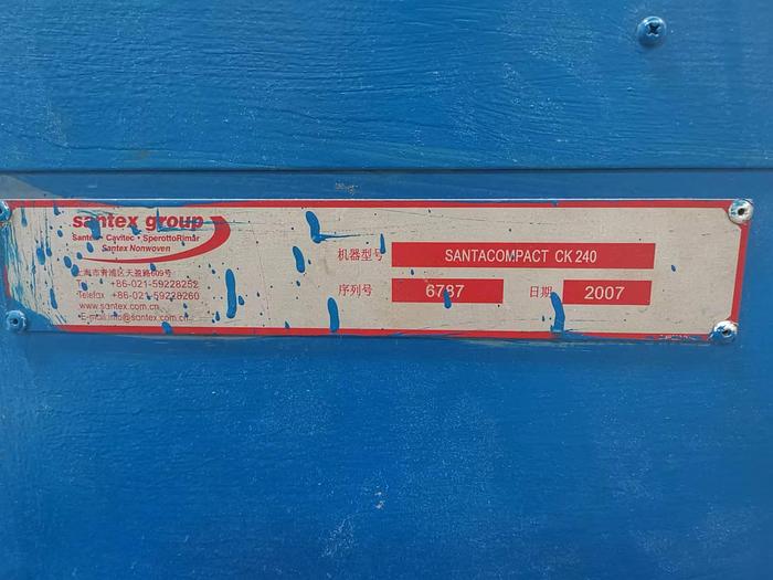 Used Santex open width compactor for fabric