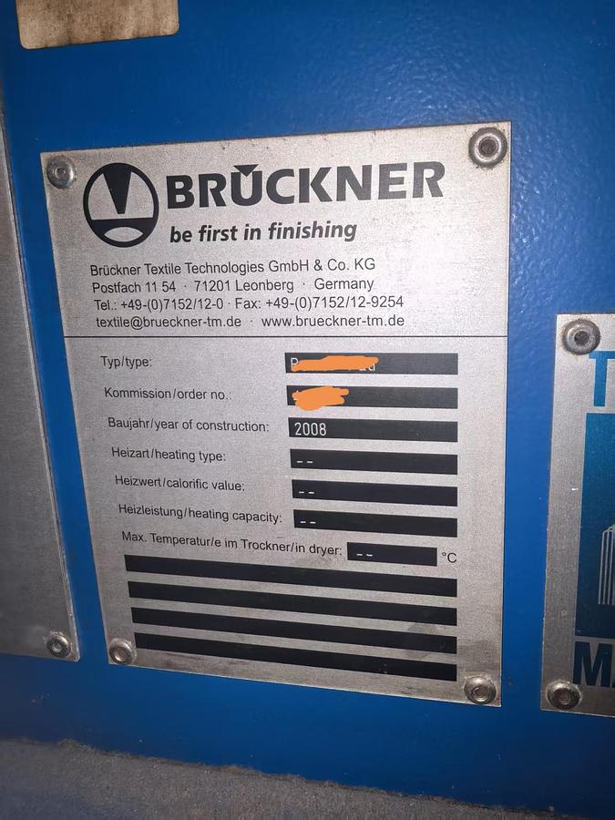 Used 2008 Bruckner stenter for fabric
