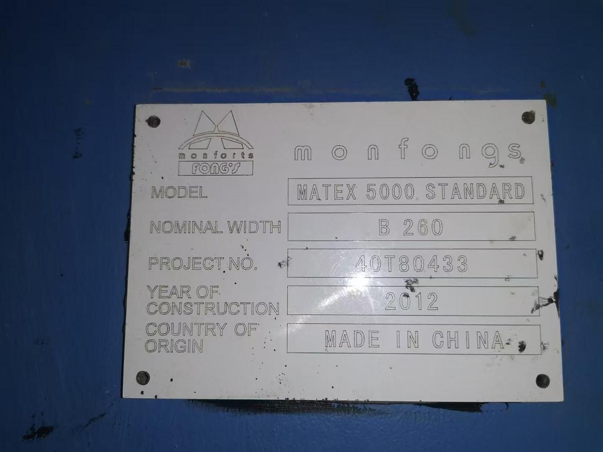 Used 2012 Monfongs stenter for fabric