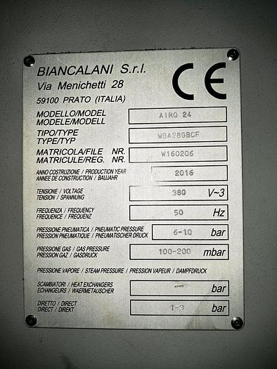 Used Biancalani AIRO 24 Soften dryer Machine for fabric