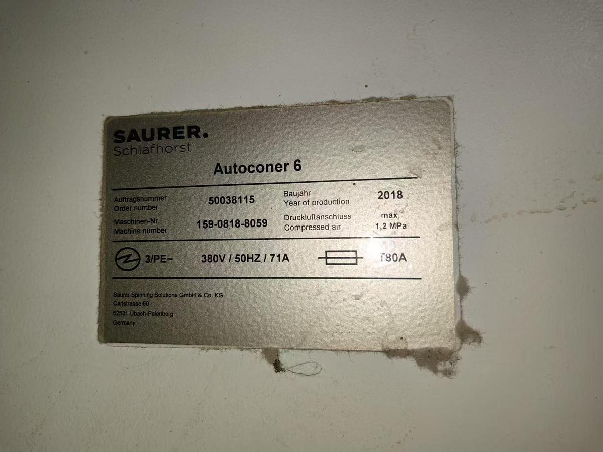 Used Schlafhorst autoconer AC6 for yarn