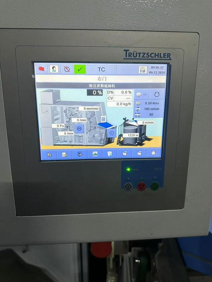 Used Trutzschler TC10 carding machine for yarn
