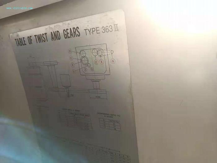 Used Muratec 363 Twister Machine,yoc 2003,176 spindle,diameter 166