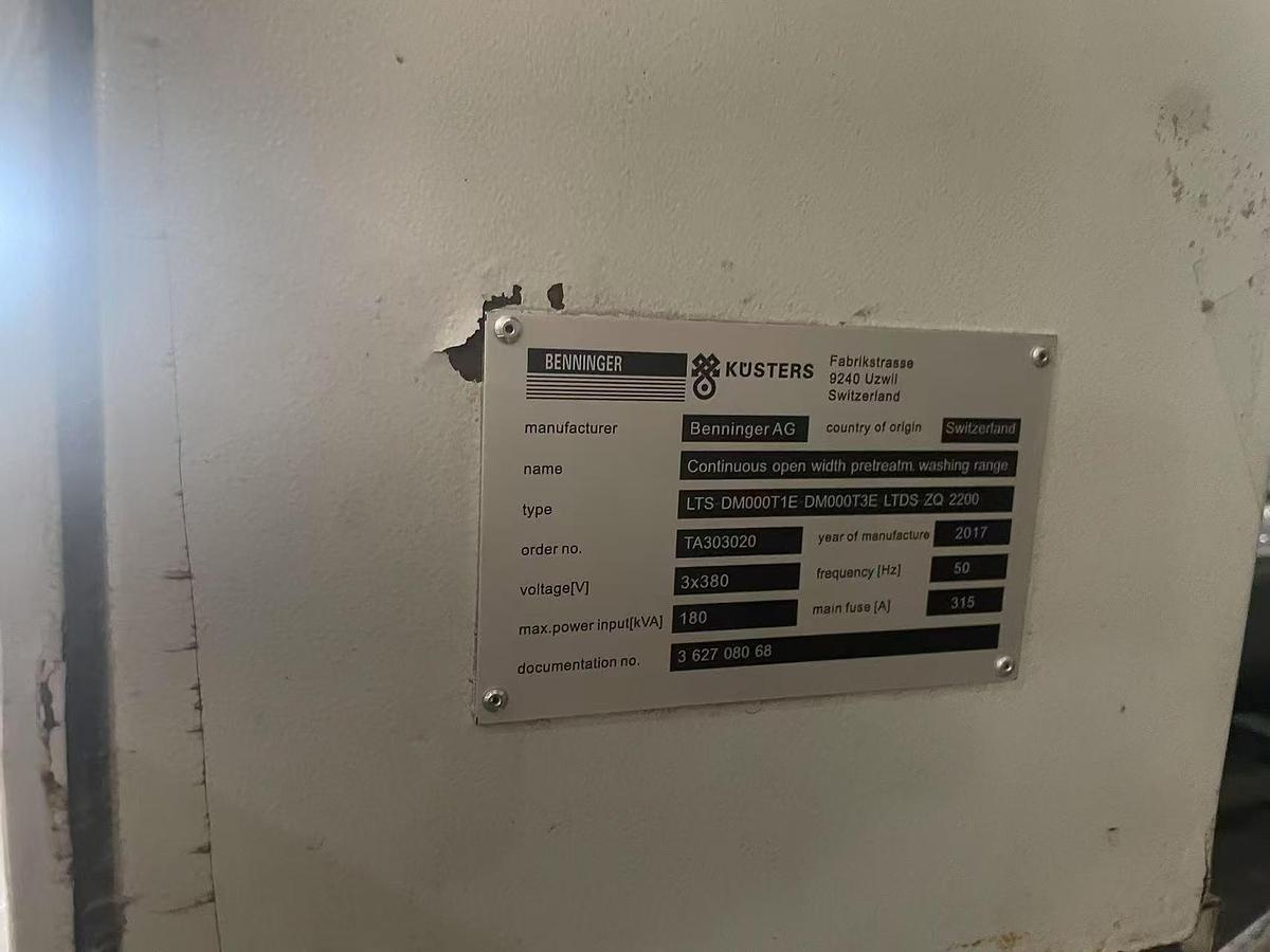 Used Benninger desizing and washing machine for fabric